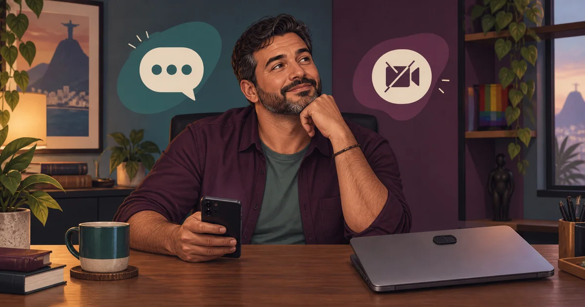 Chat por texto ou vídeo: escolha sem pressão para ligar a câmera
