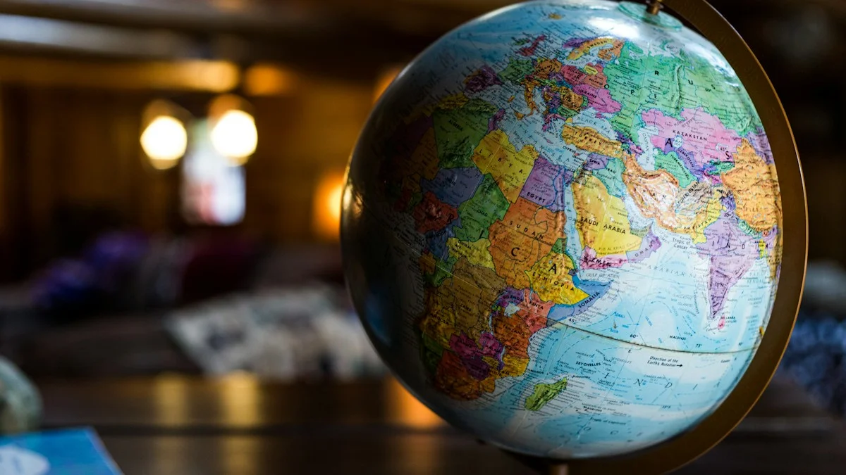 Globo terrestre do mundo representando o ChatGay.online internacional em mais de 50 países